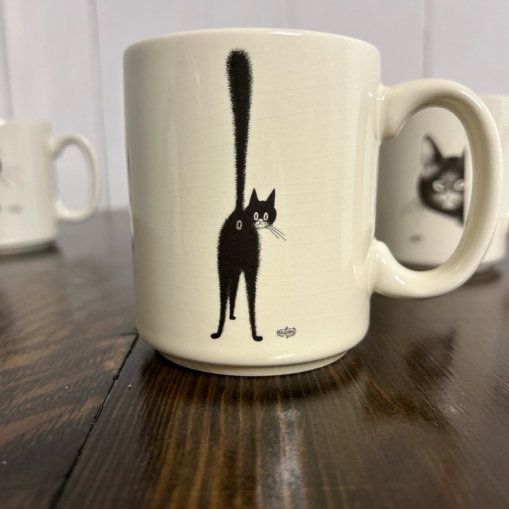 RARE! NWT Vintage Albert Dubout “Cats” Mug Collection